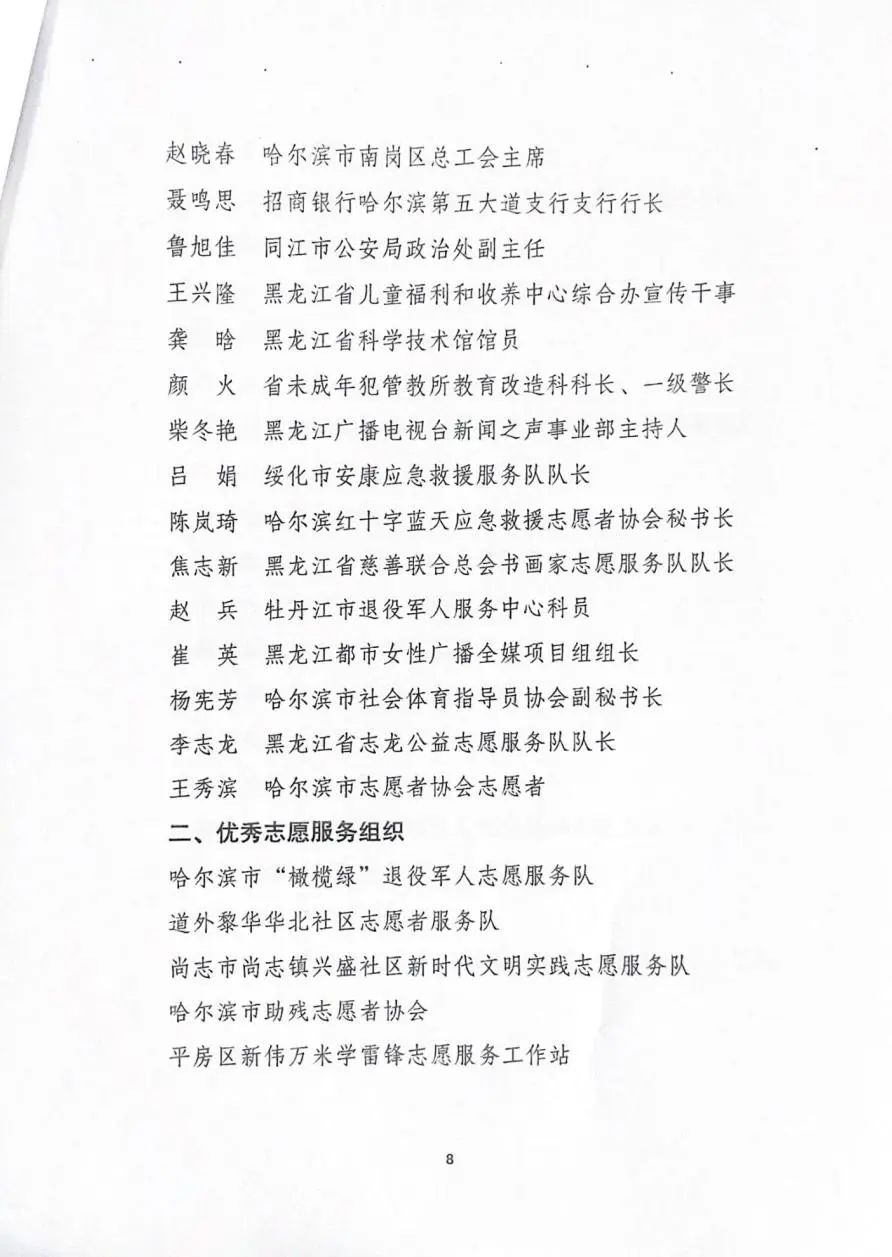 黑龙江省青少年发展基金会获全省志愿服务“四个100”先进典型“优秀志愿服务组织”称号(图1)