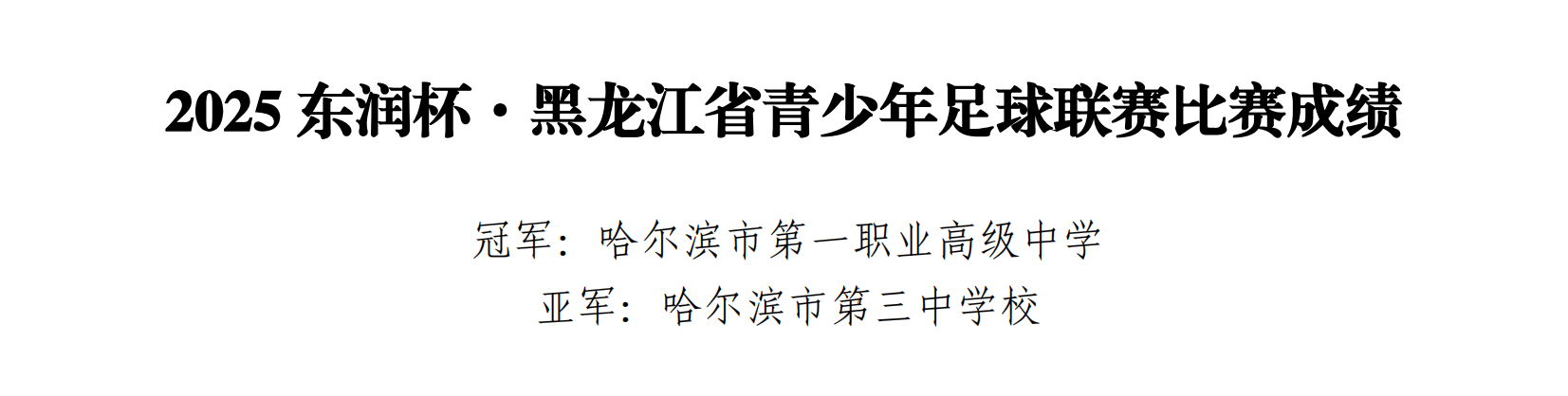 2025东润杯·黑龙江省青少年足球邀请赛成绩公告(图1)